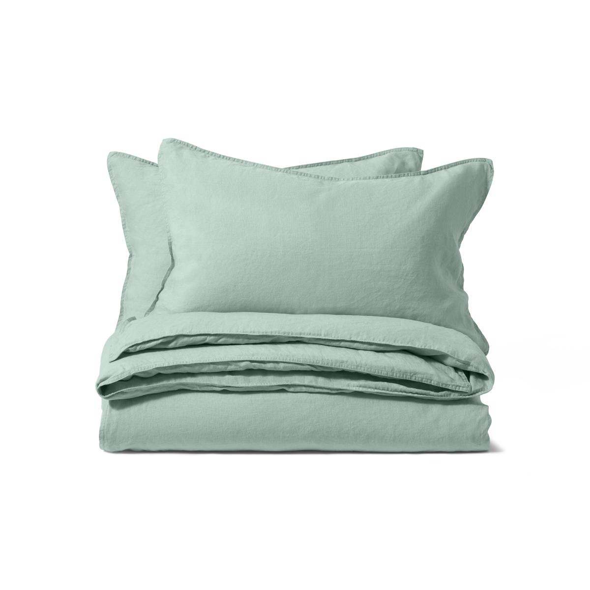 Brisa Linen Duvet Cover + 2 Pillowcases King Size, Soft Green – image 2