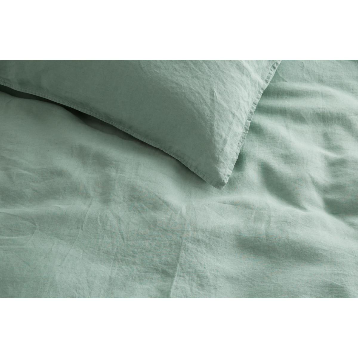 Brisa Linen Duvet Cover + 2 Pillowcases King Size, Soft Green – image 5