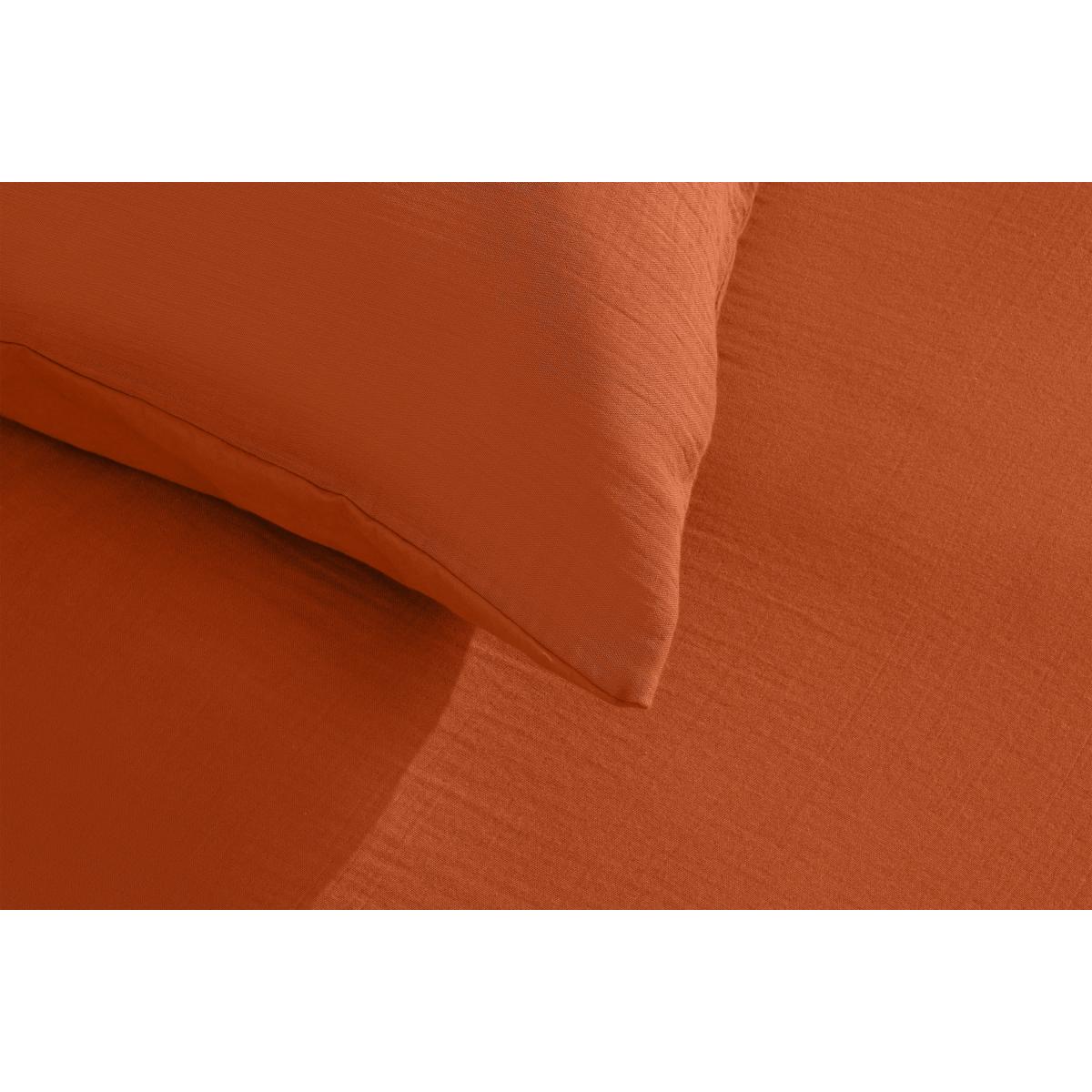 Tiso 100% Organic Cotton Duvet Cover + 2 Pillowcases, Double, Burnt Orange – image 6