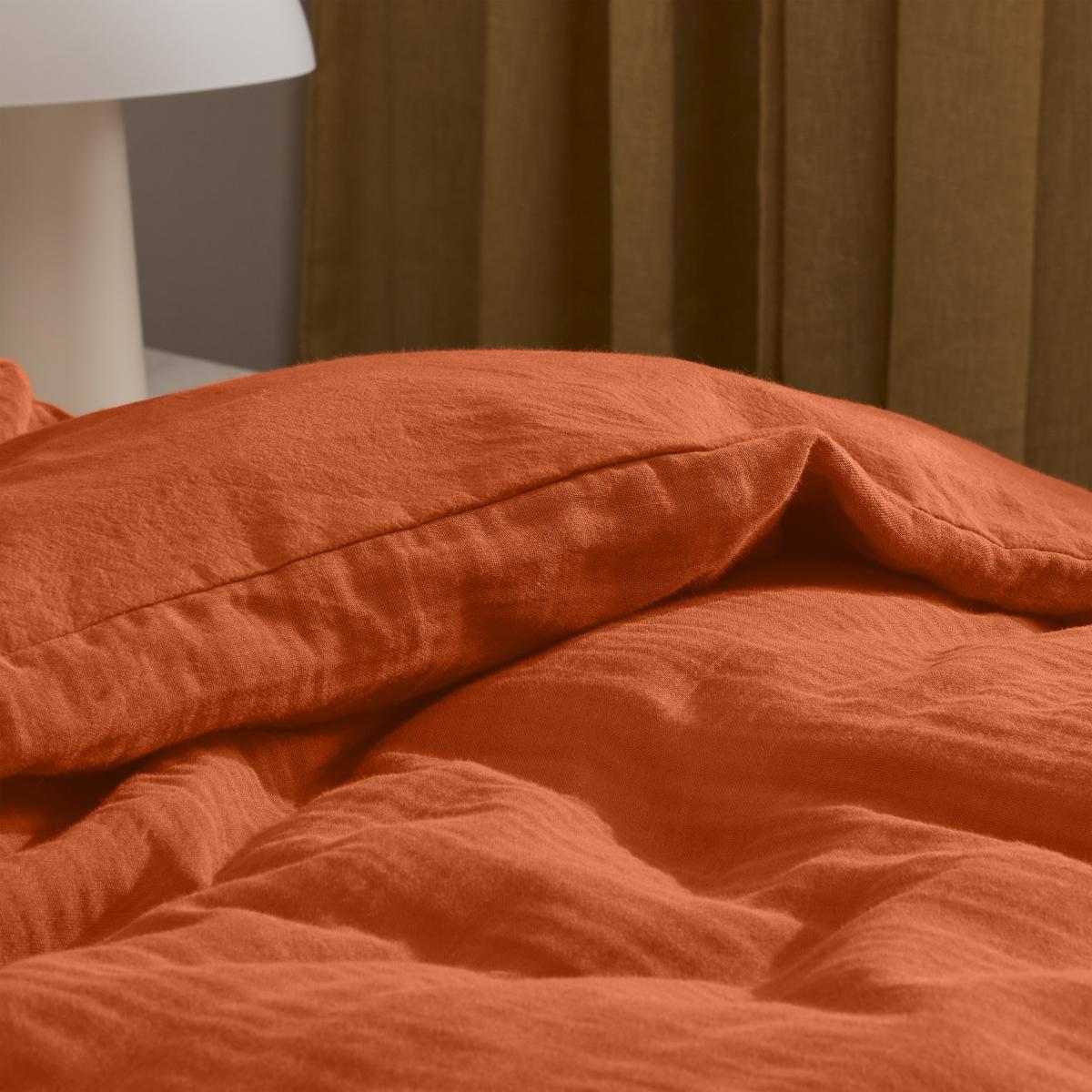Tiso 100% Organic Cotton Duvet Cover + 2 Pillowcases, Double, Burnt Orange – image 9