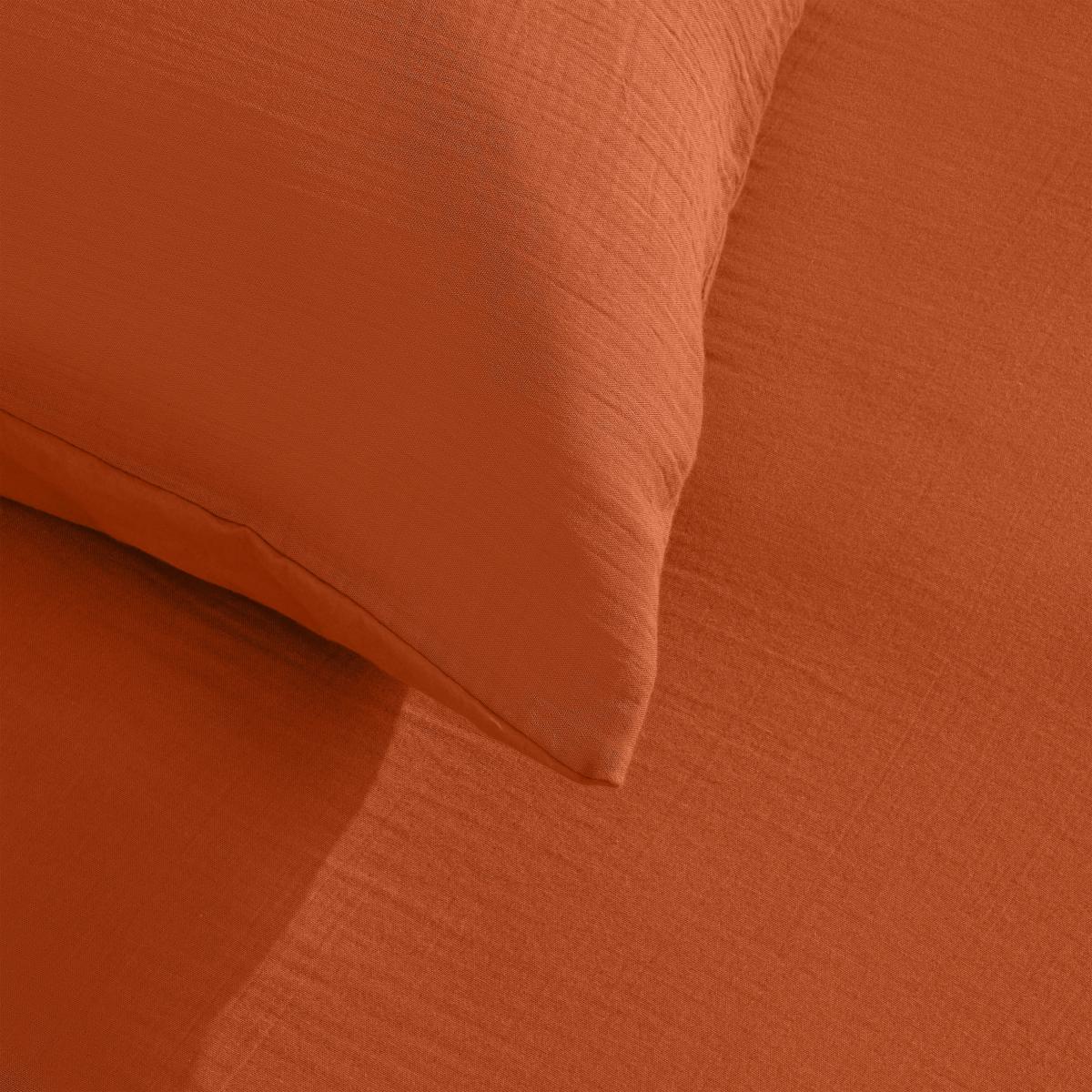 Tiso 100% Organic Cotton Duvet Cover + 2 Pillowcases, Double, Burnt Orange – image 10