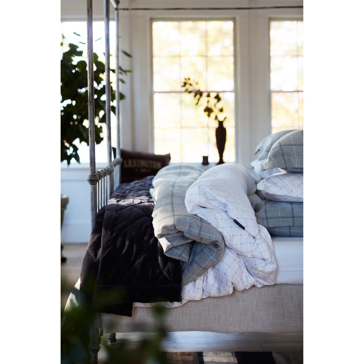 Lexington Checked Cotton Flannel pillowcase 50x60 cm Light grey-dove – image 2