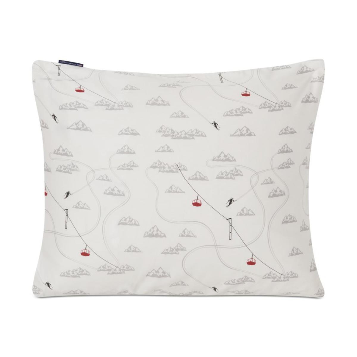 Lexington Winter Printed Cotton Sateen pillowcase 50x60 cm White-grey-red – image 2