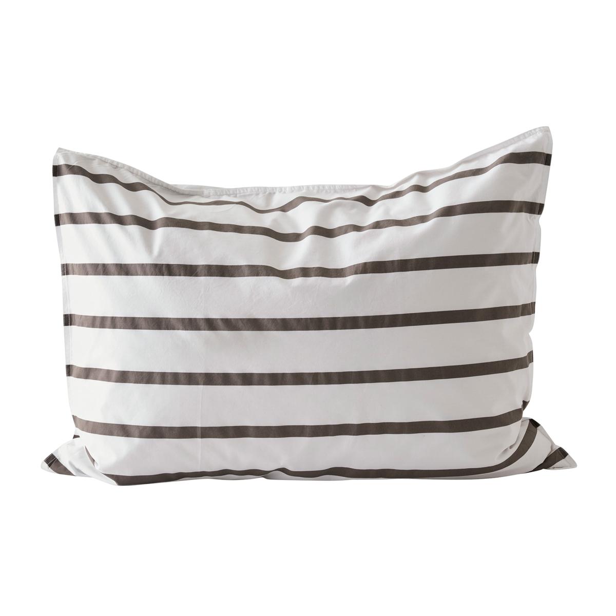 Tell Me More Tell Me More striped pillowcase cotton Taupe 50x60 cm