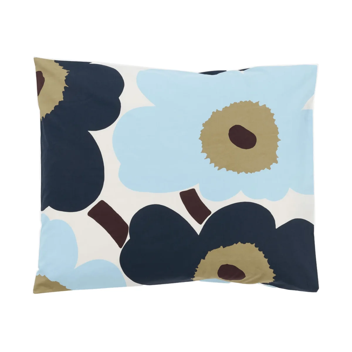Marimekko Unikko pillowcase 50x60 cm Off white-blueberry-cold blue