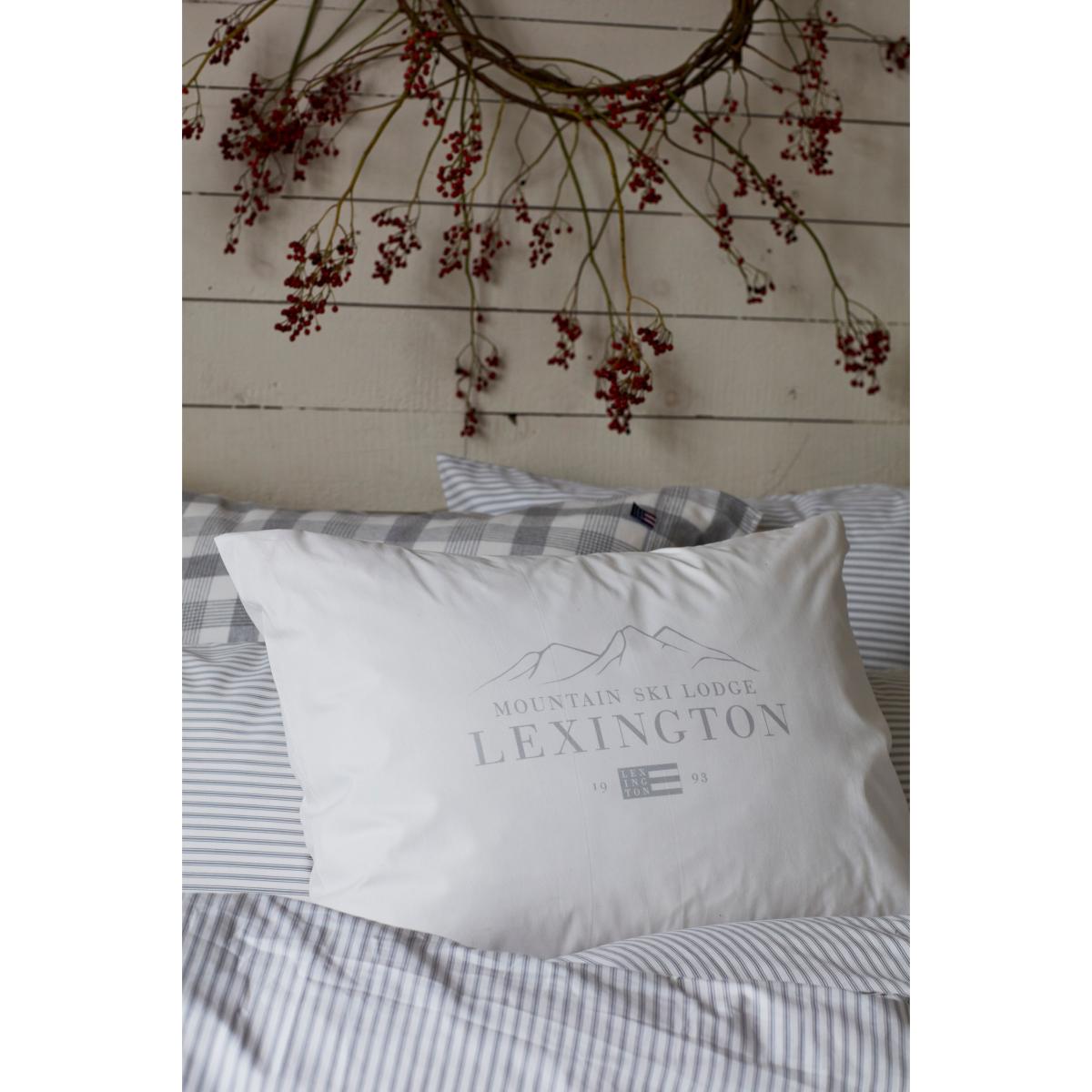 Lexington Lexington Printed Cotton Poplin pillowcase 50x60 cm White-light grey – image 4