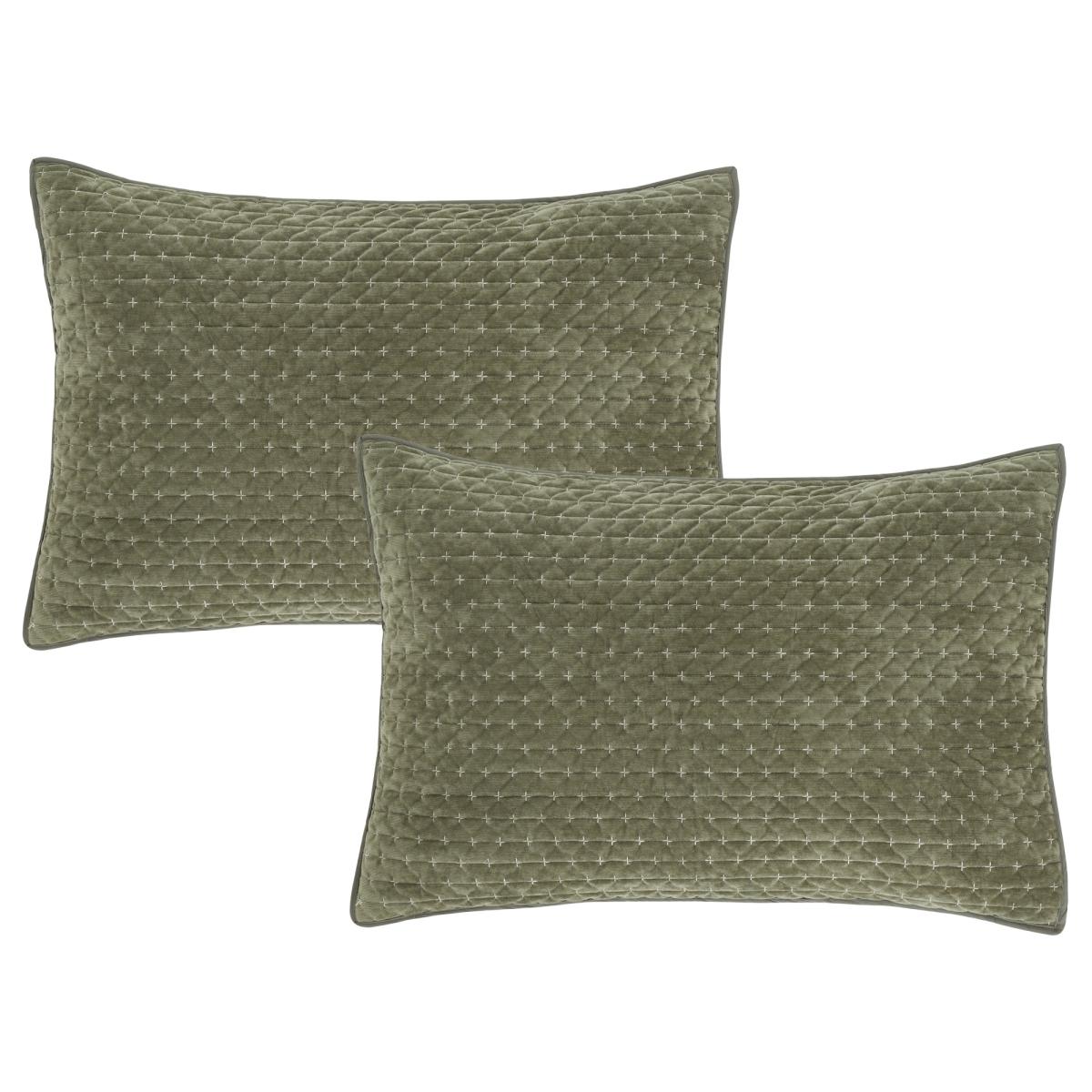 Bianca Attica Velvet Pillowsham Pair - Green – image 2