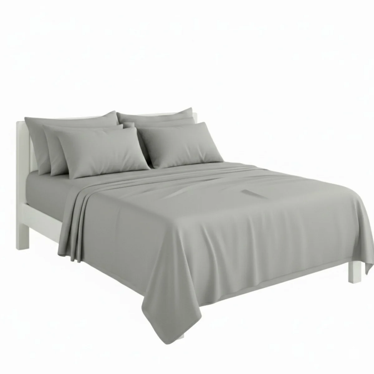 Plain Poly Cotton Easy Care Fitted Flat Sheet Matching Pillowcases Set - Peach / Double – image 35