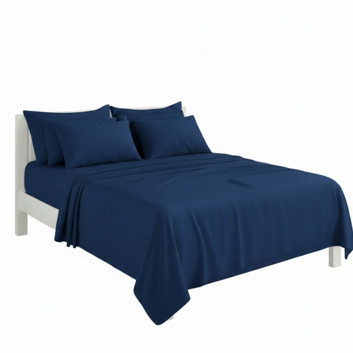 Plain Poly Cotton Easy Care Fitted Flat Sheet Matching Pillowcases Set - Peach / Double – image 38