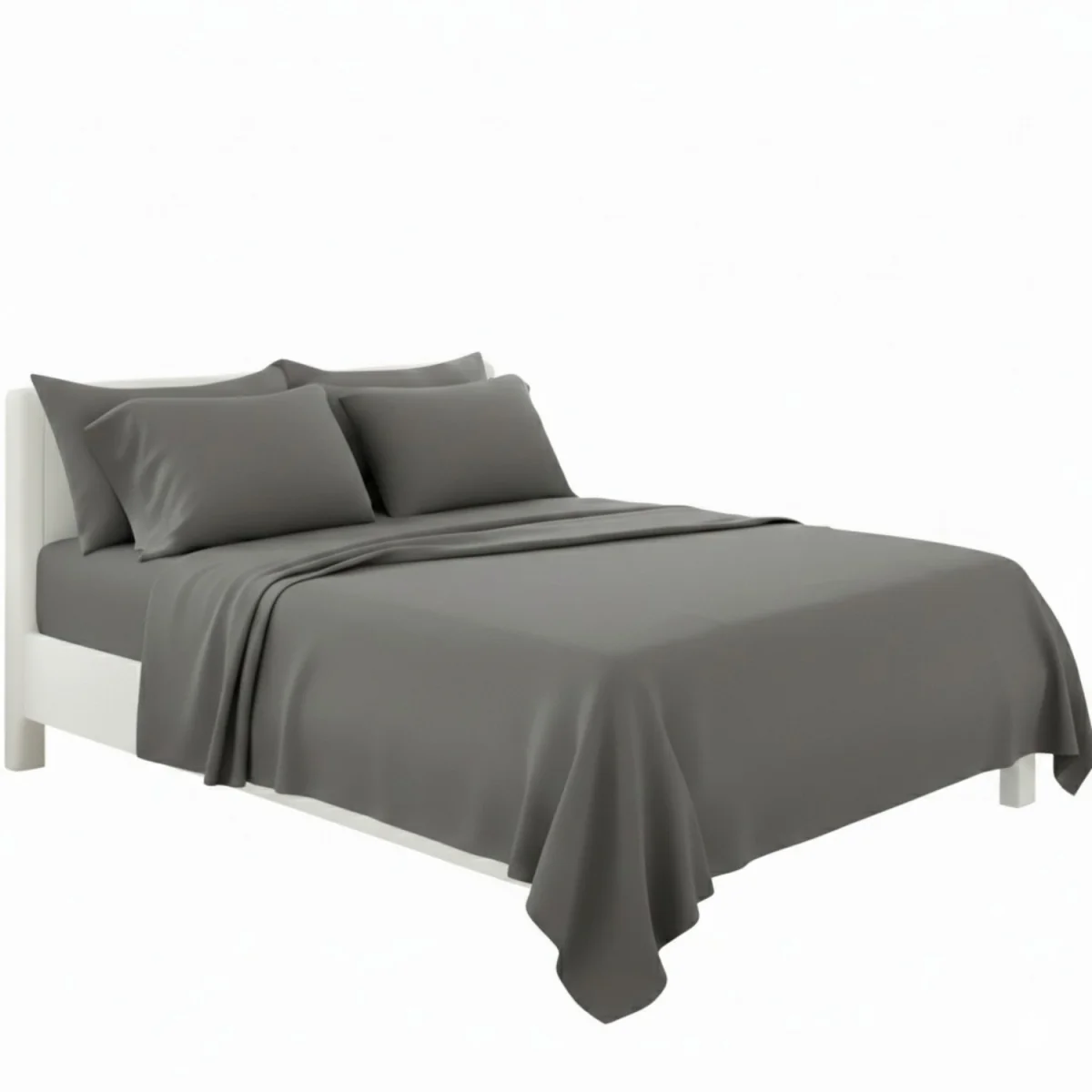 Plain Poly Cotton Easy Care Fitted Flat Sheet Matching Pillowcases Set - Peach / Double – image 9