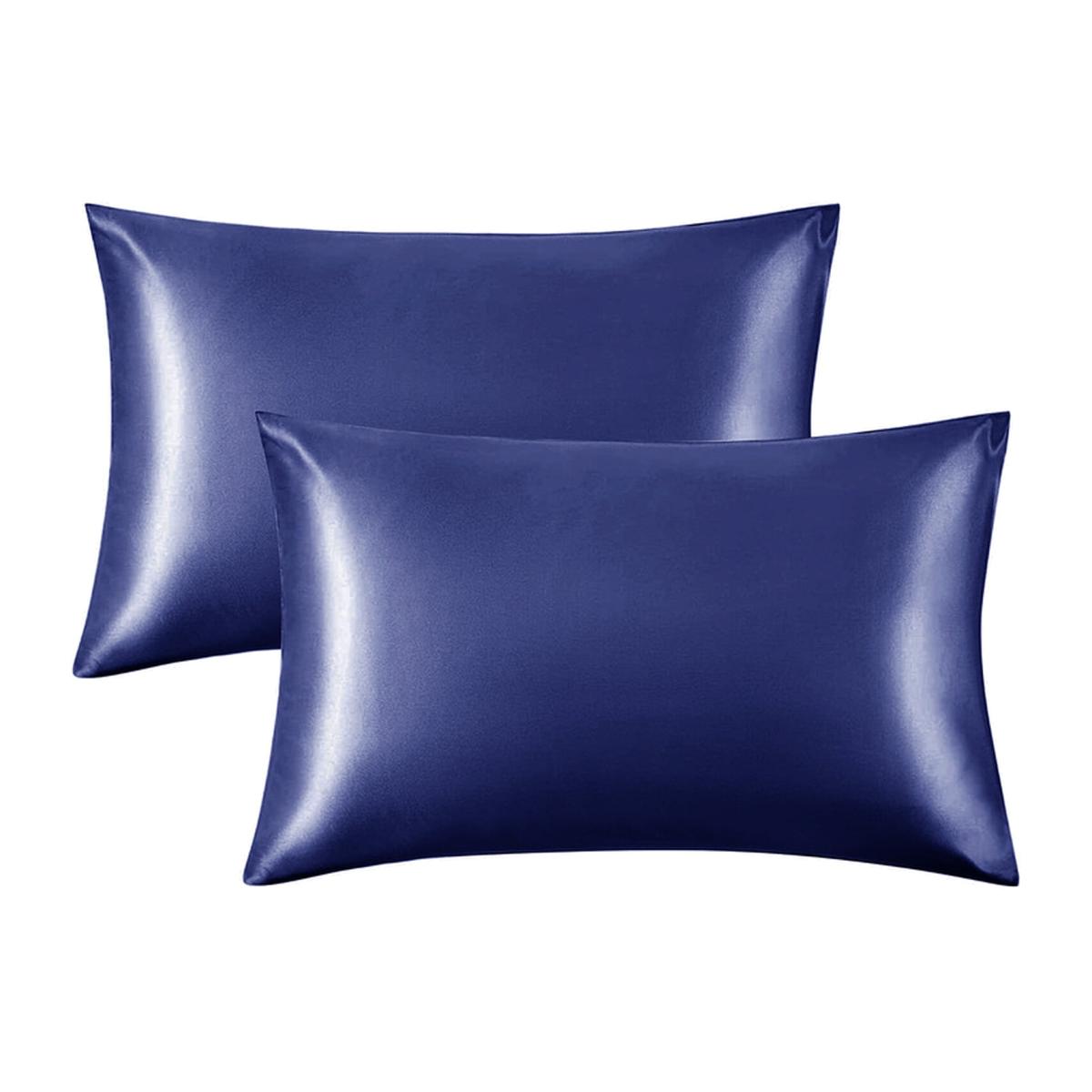 Silk Satin Pillowcase Pair - Navy