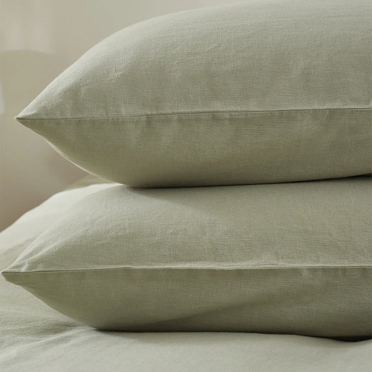 Touch of Linen Housewife Pillowcase Pair - Pistachio Green – image 4