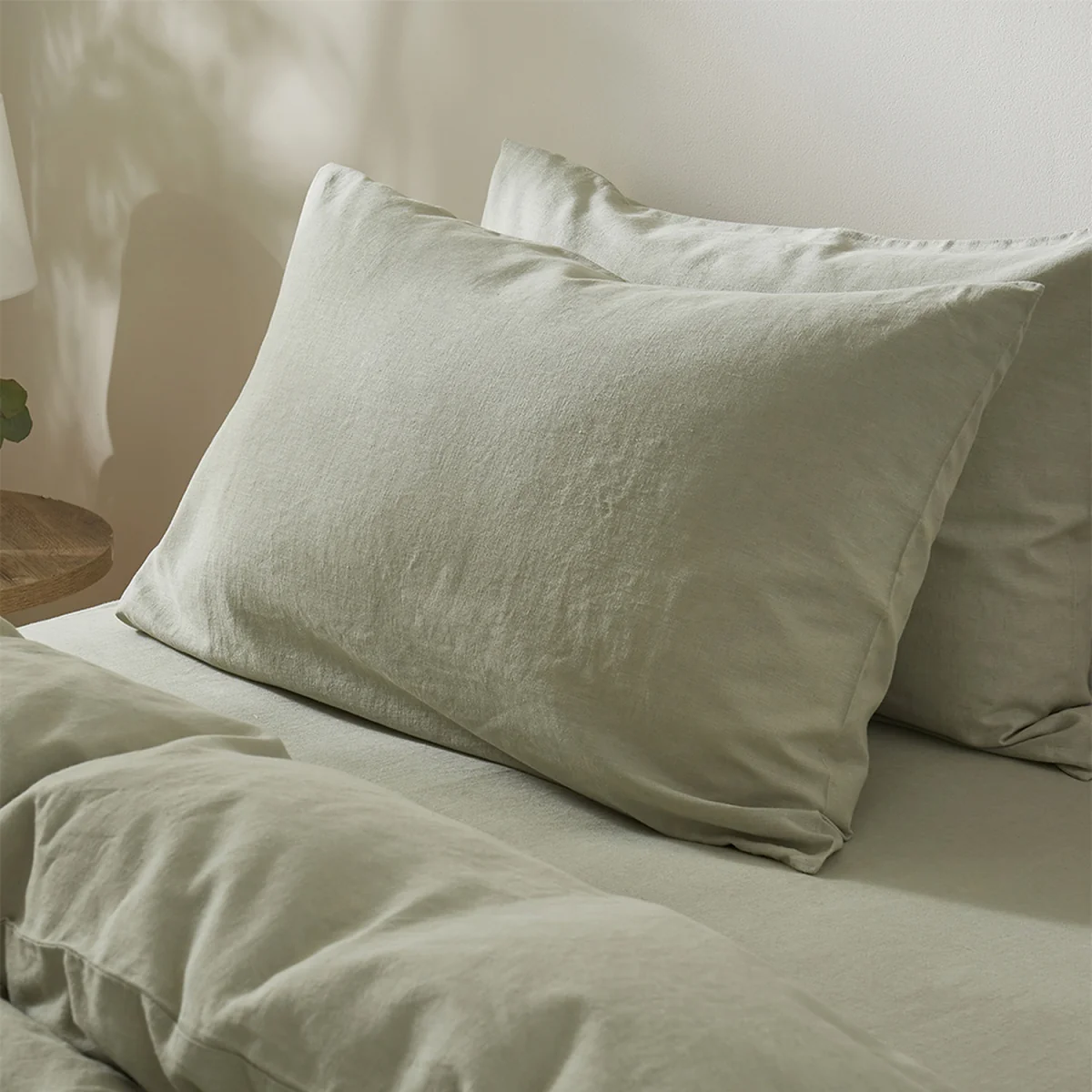 Touch of Linen Housewife Pillowcase Pair - Pistachio Green – image 7