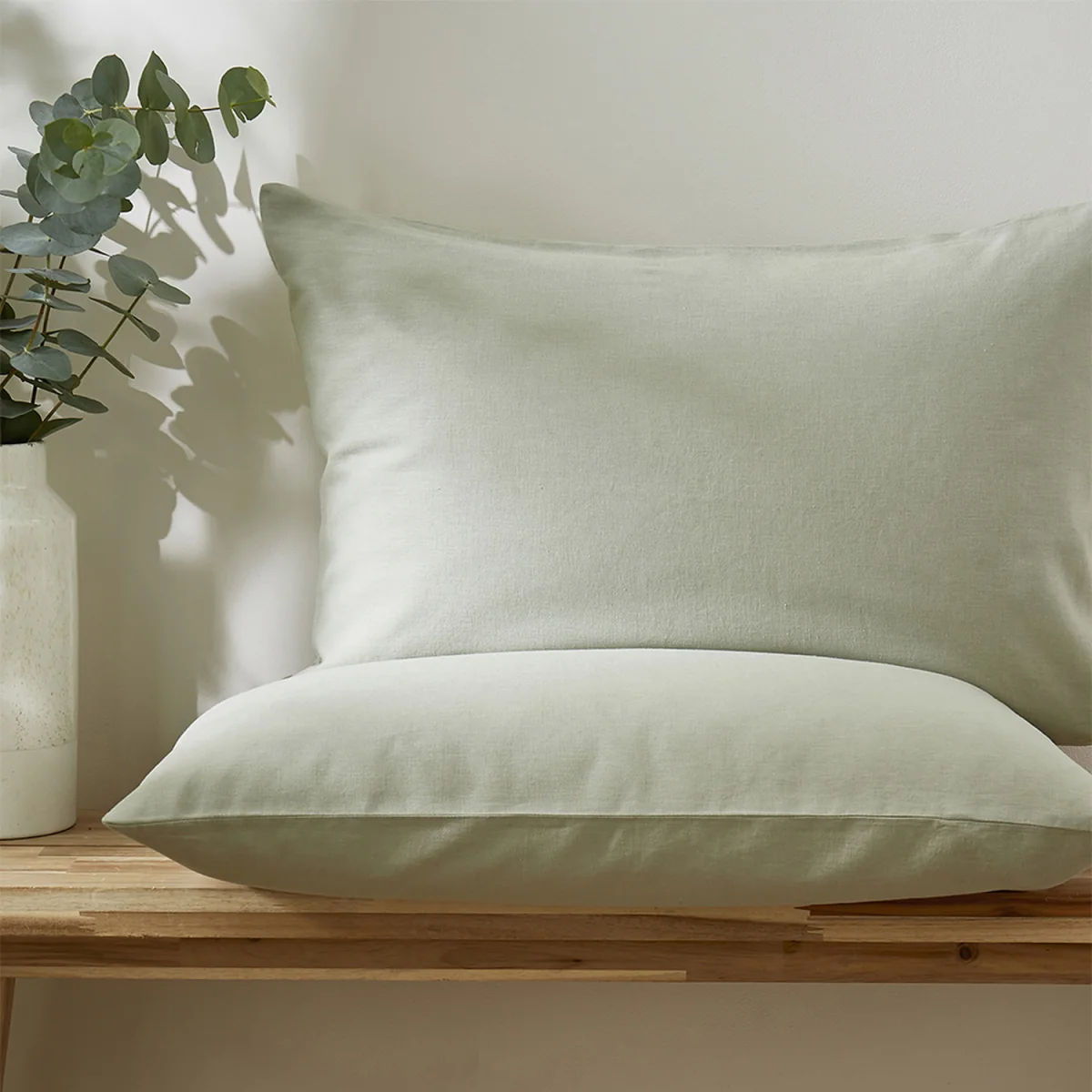 Touch of Linen Housewife Pillowcase Pair - Pistachio Green – image 1