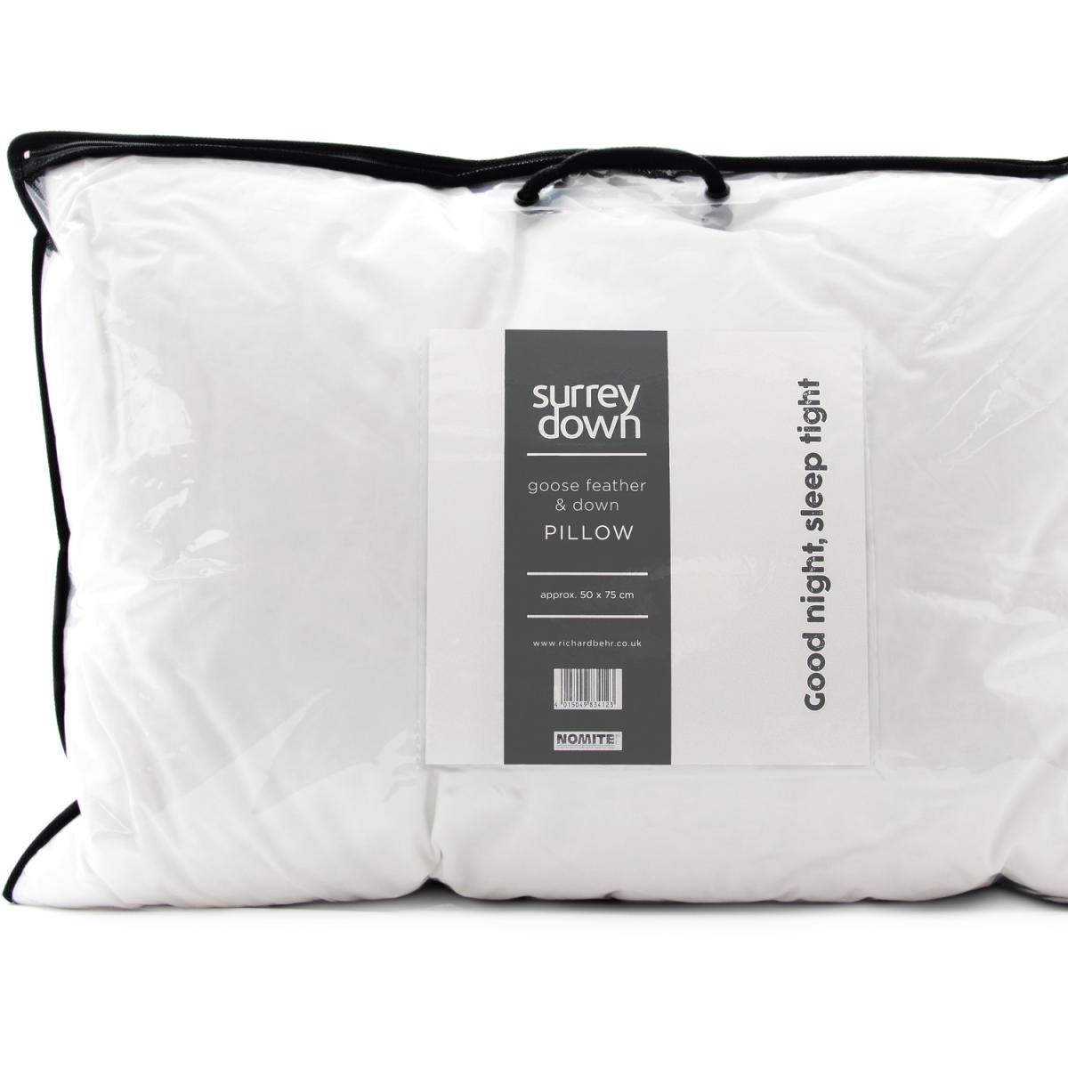 Goose Feather and Down Pillow Collection - White / Soft/Medium / 90cm – image 5