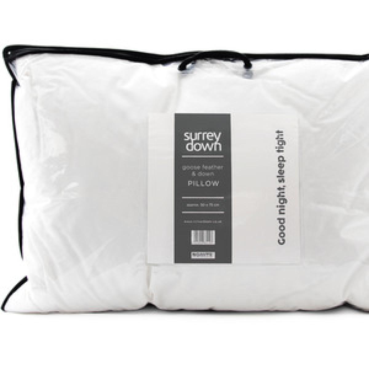 Goose Feather and Down Pillow Collection - White / Soft/Medium / 90cm – image 7