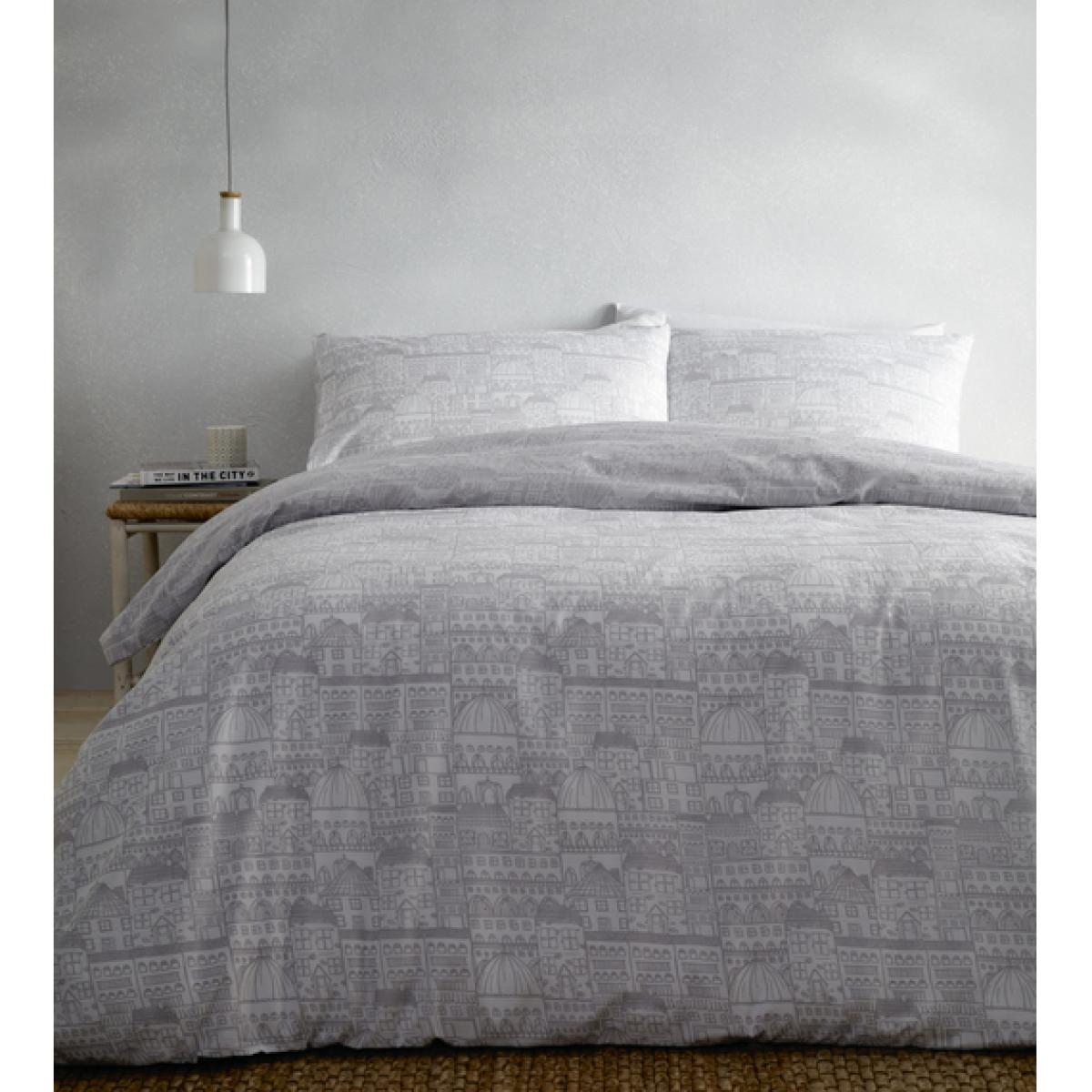 Old Town Duvet And Pillowcase Set - Grey / Single