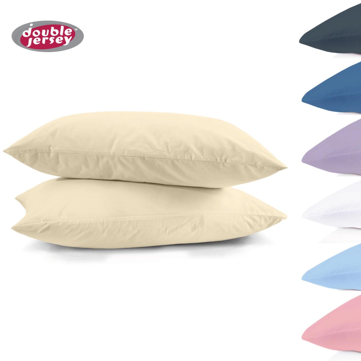 Double Jersey Pure Cotton Pair Pillowcases - Ecru – image 4