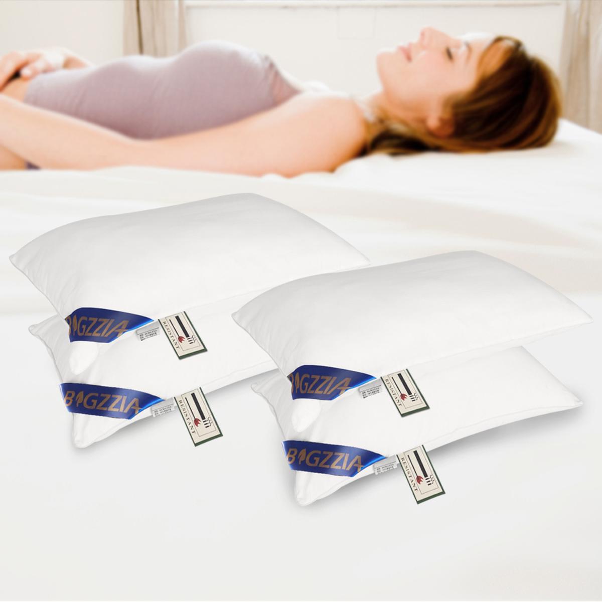 Feather Filled Pillow White Pack of 2 or 4 - White / 55cm – image 2