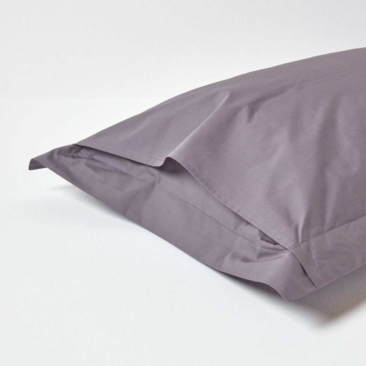 200 Thread Count Egyptian Cotton Oxford King Size Pillowcase - Dark Grey – image 3