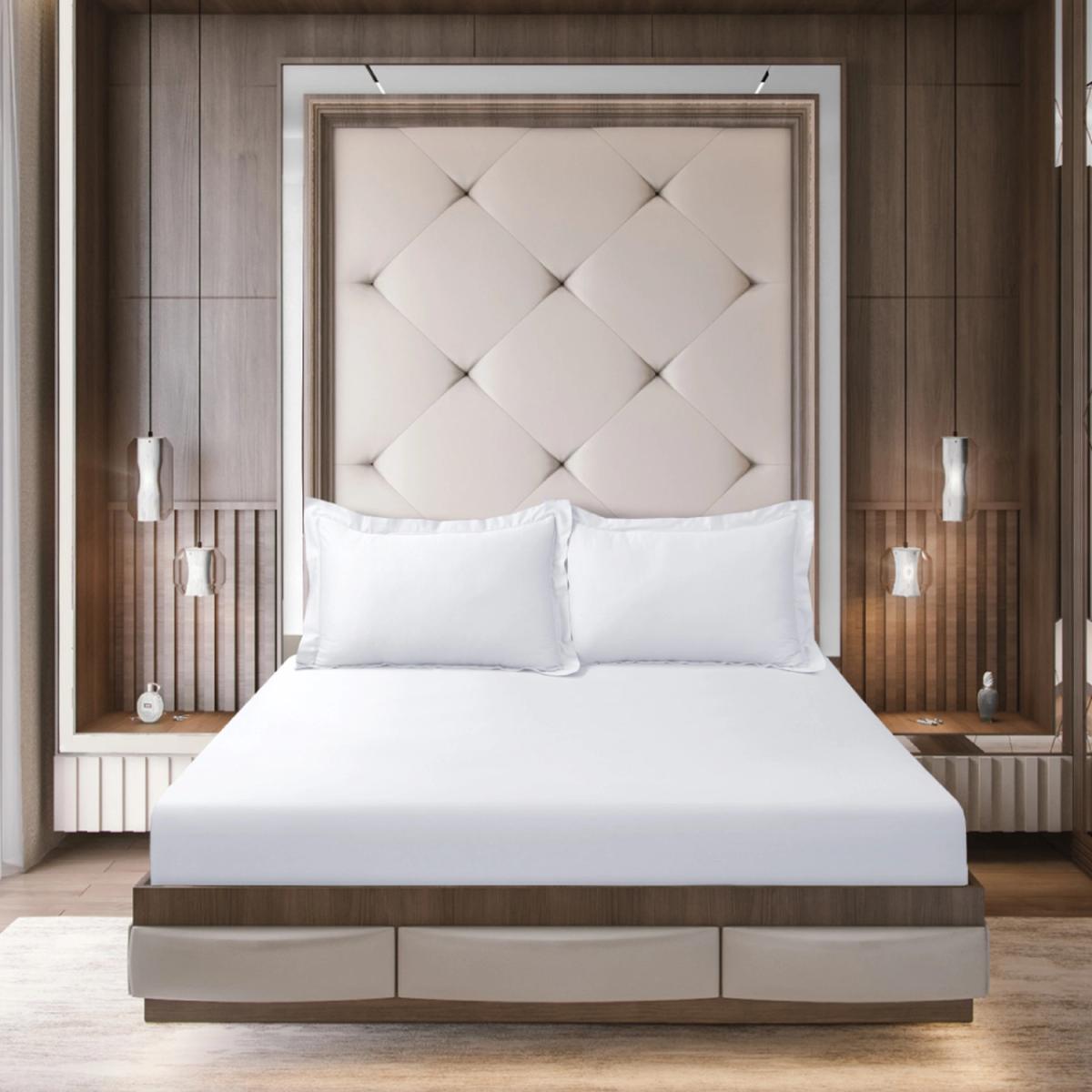 Silky Satin Pillowcases Egyptian Cotton Pair - White / 63x 63 cm – image 2