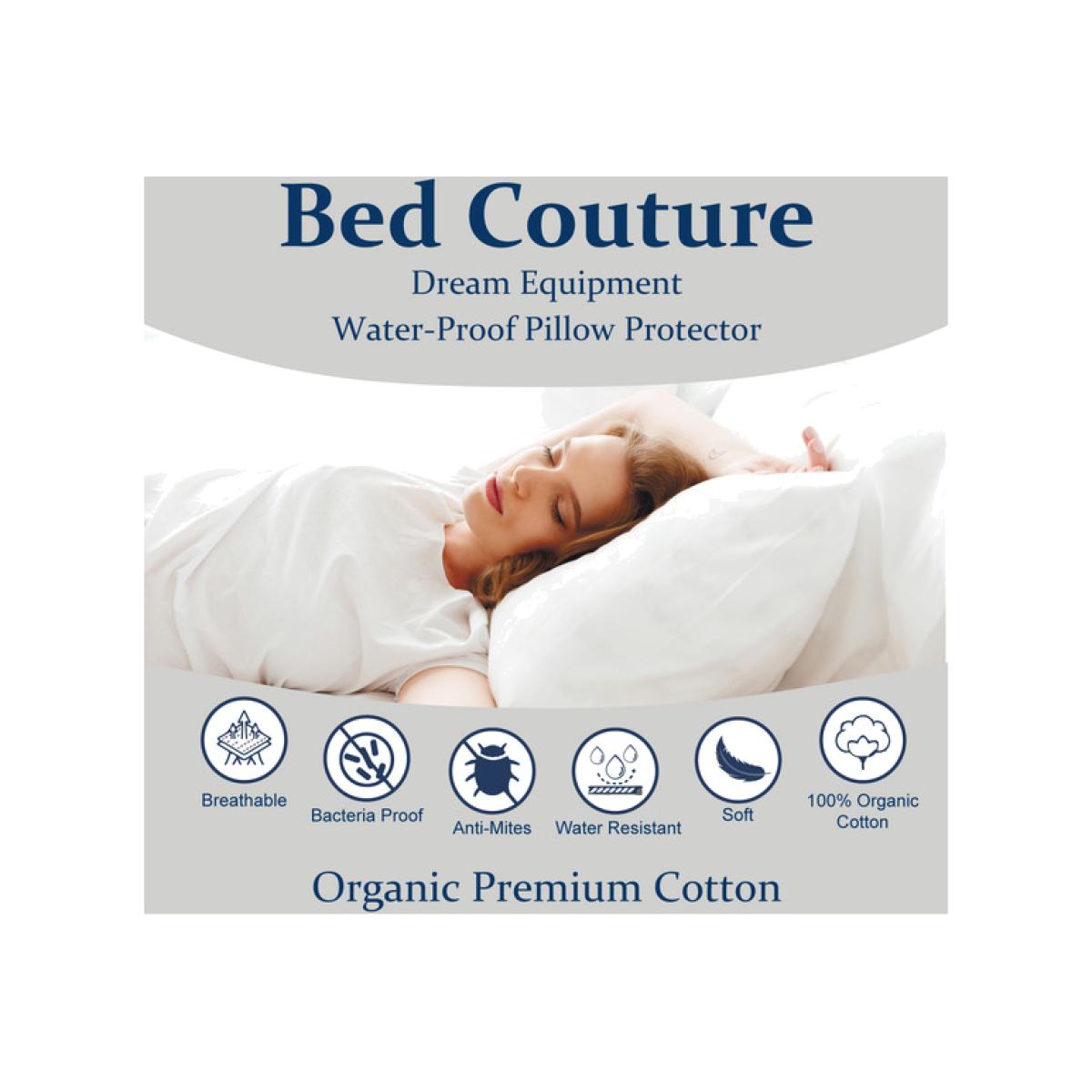 Pillow Protectors Waterproof High Quality - Cream / Organic Premium Cotton / 80cm – image 1
