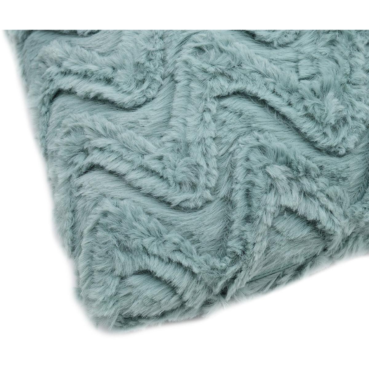 Flannel Throw Pillow Cover - Green – image 2