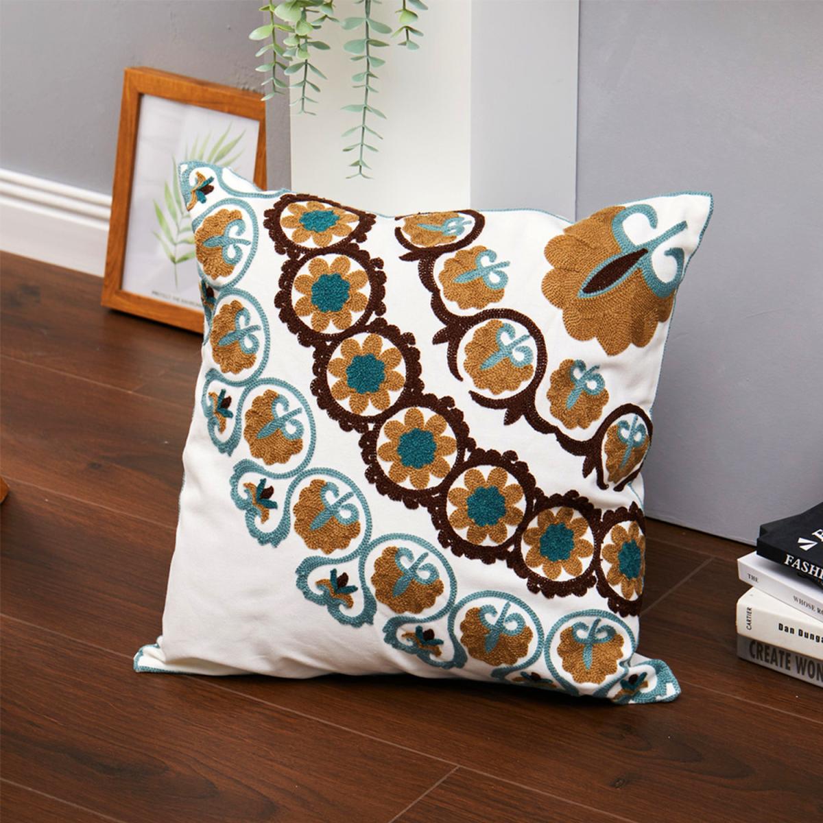 Floral Throw Pillow Cover - Blue – image 6