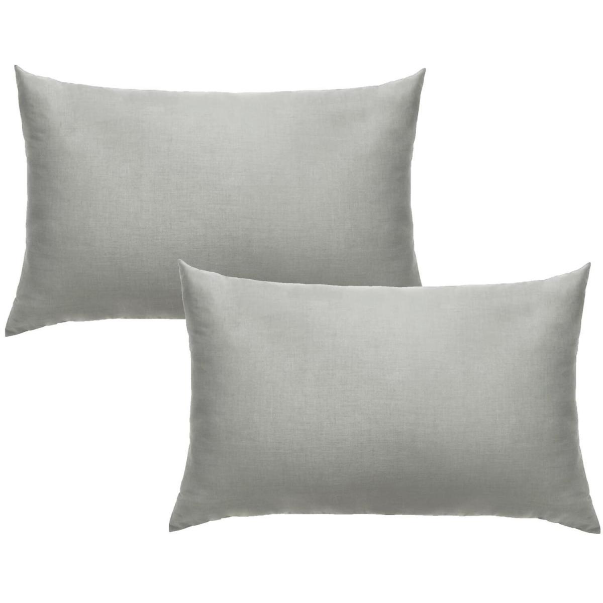OHS 100 Cotton 300TC 2 x Housewife Pair of Pillowcases - Light Grey – image 2