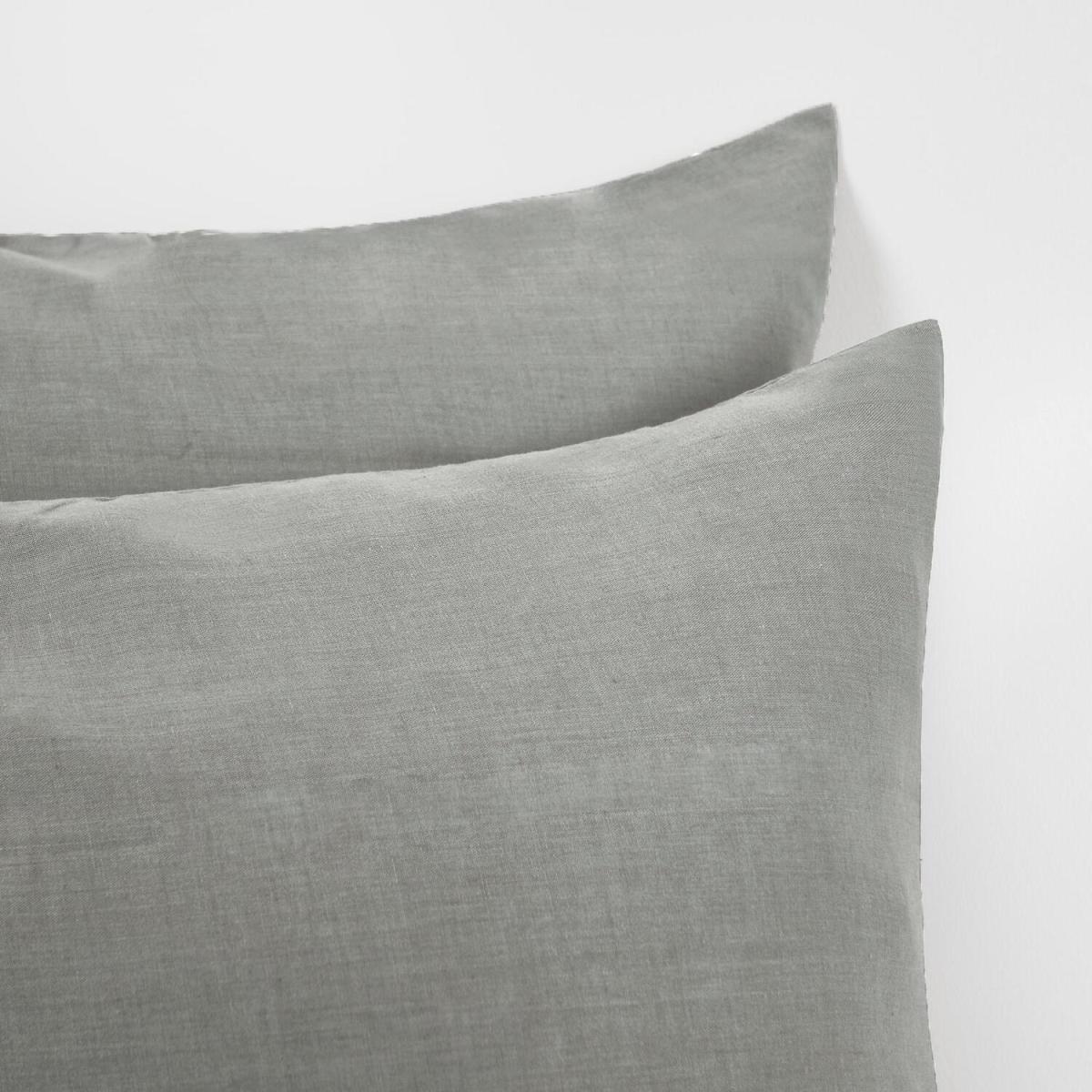 OHS 100 Cotton 300TC 2 x Housewife Pair of Pillowcases - Light Grey – image 4