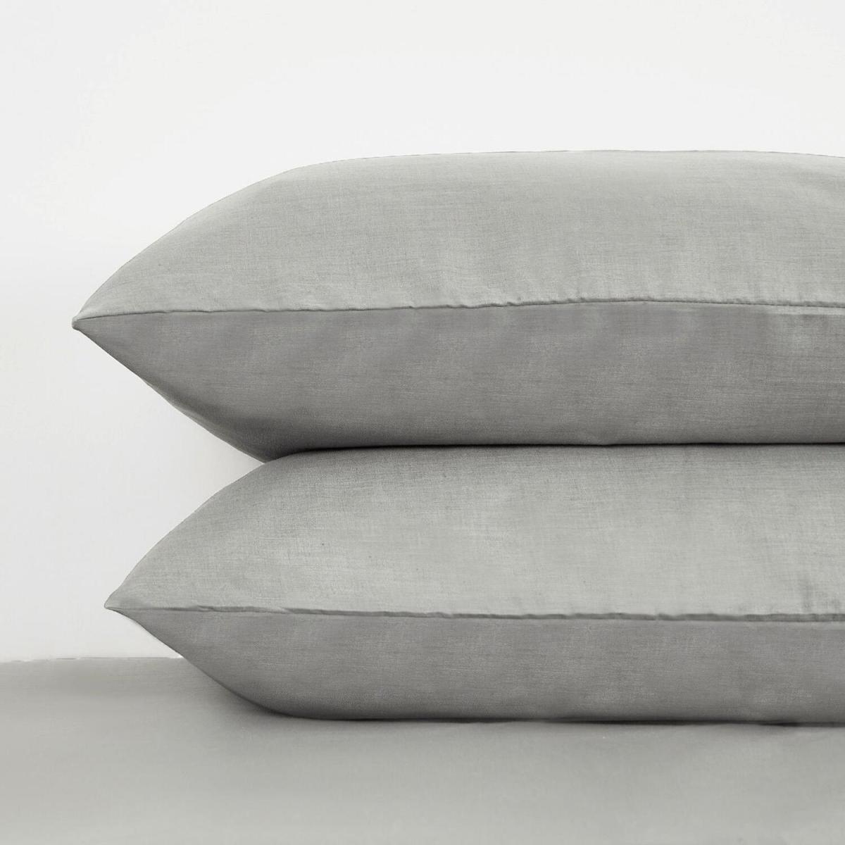 OHS 100 Cotton 300TC 2 x Housewife Pair of Pillowcases - Light Grey – image 5