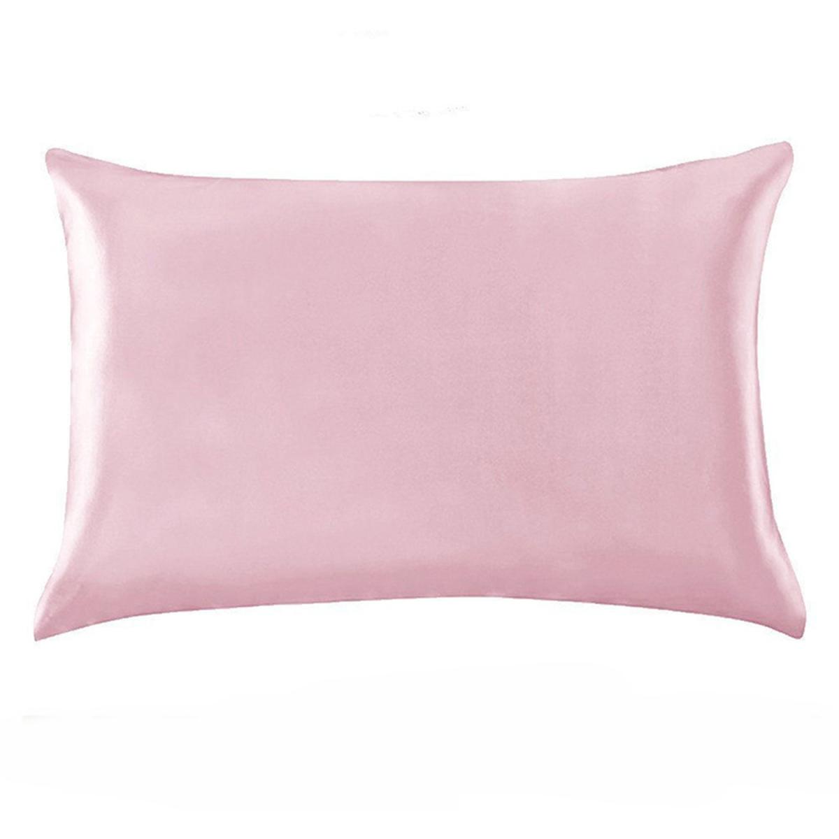 Set of 2 Satin Silk Pillowcase with Zipper Closure - Pink – image 3