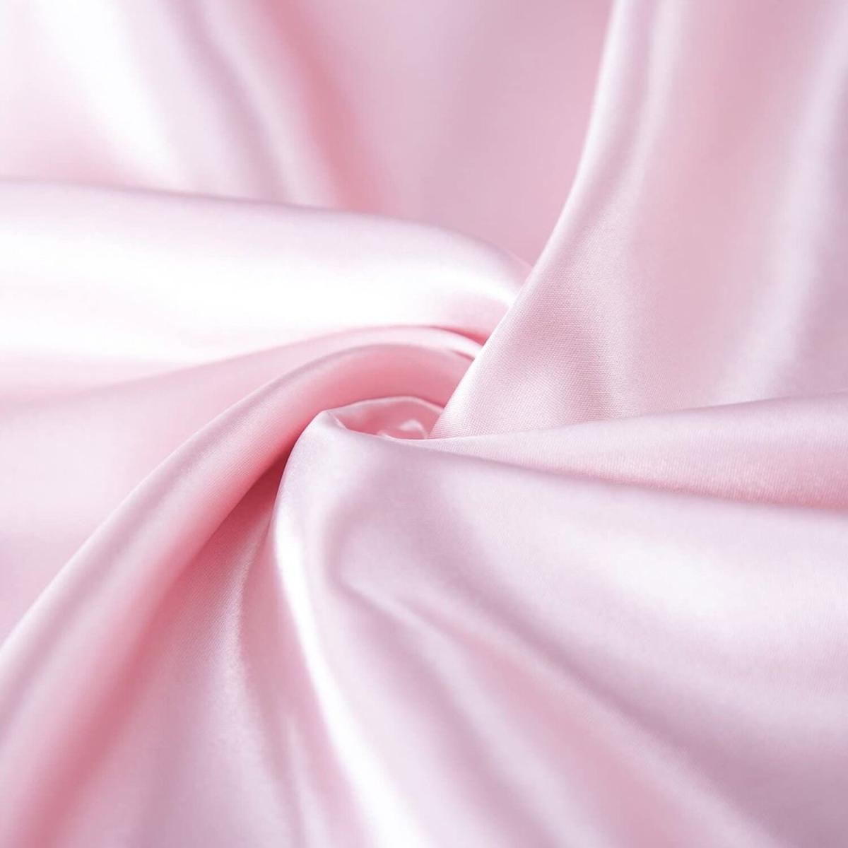 Set of 2 Satin Silk Pillowcase with Zipper Closure - Pink – image 5