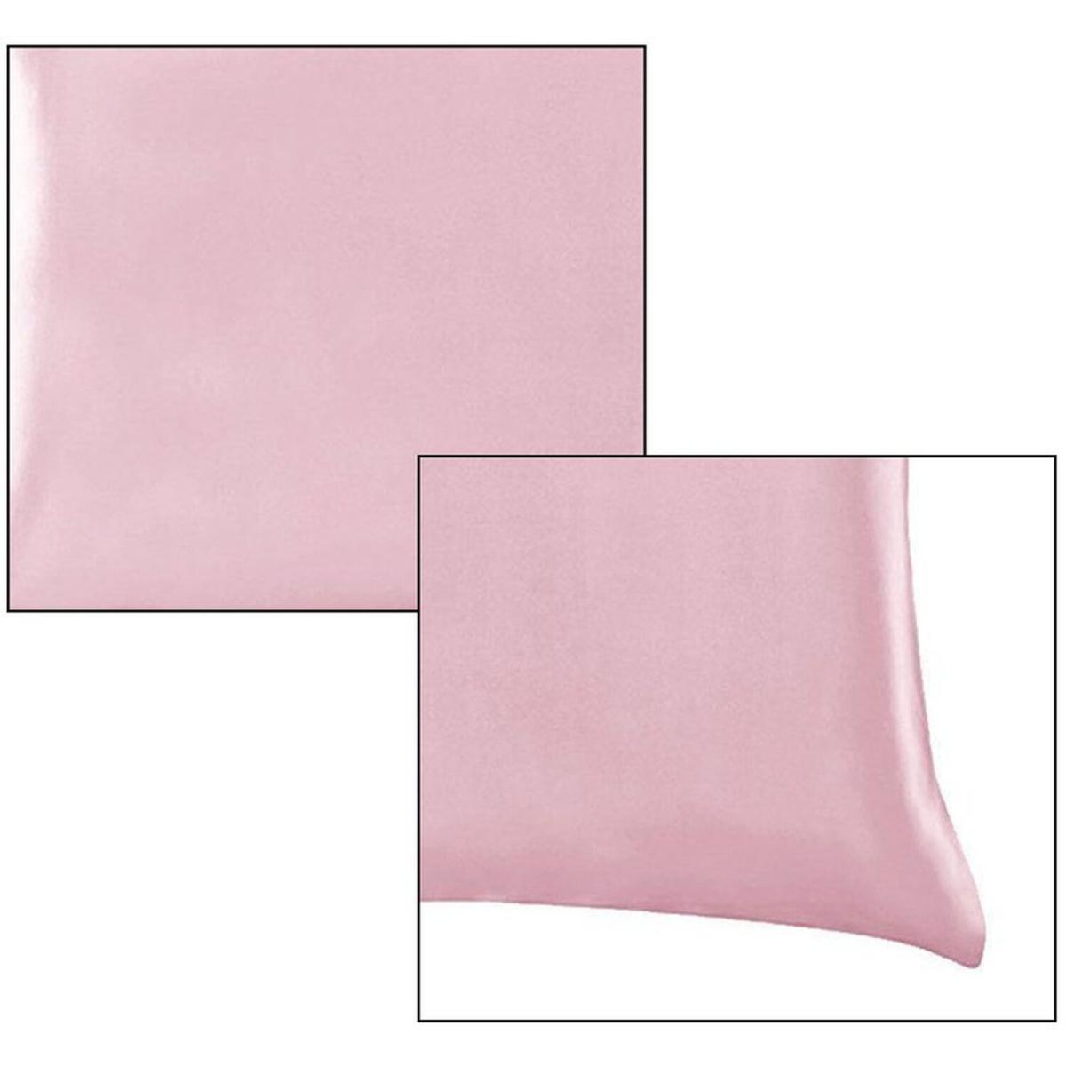 Set of 2 Satin Silk Pillowcase with Zipper Closure - Pink – image 6