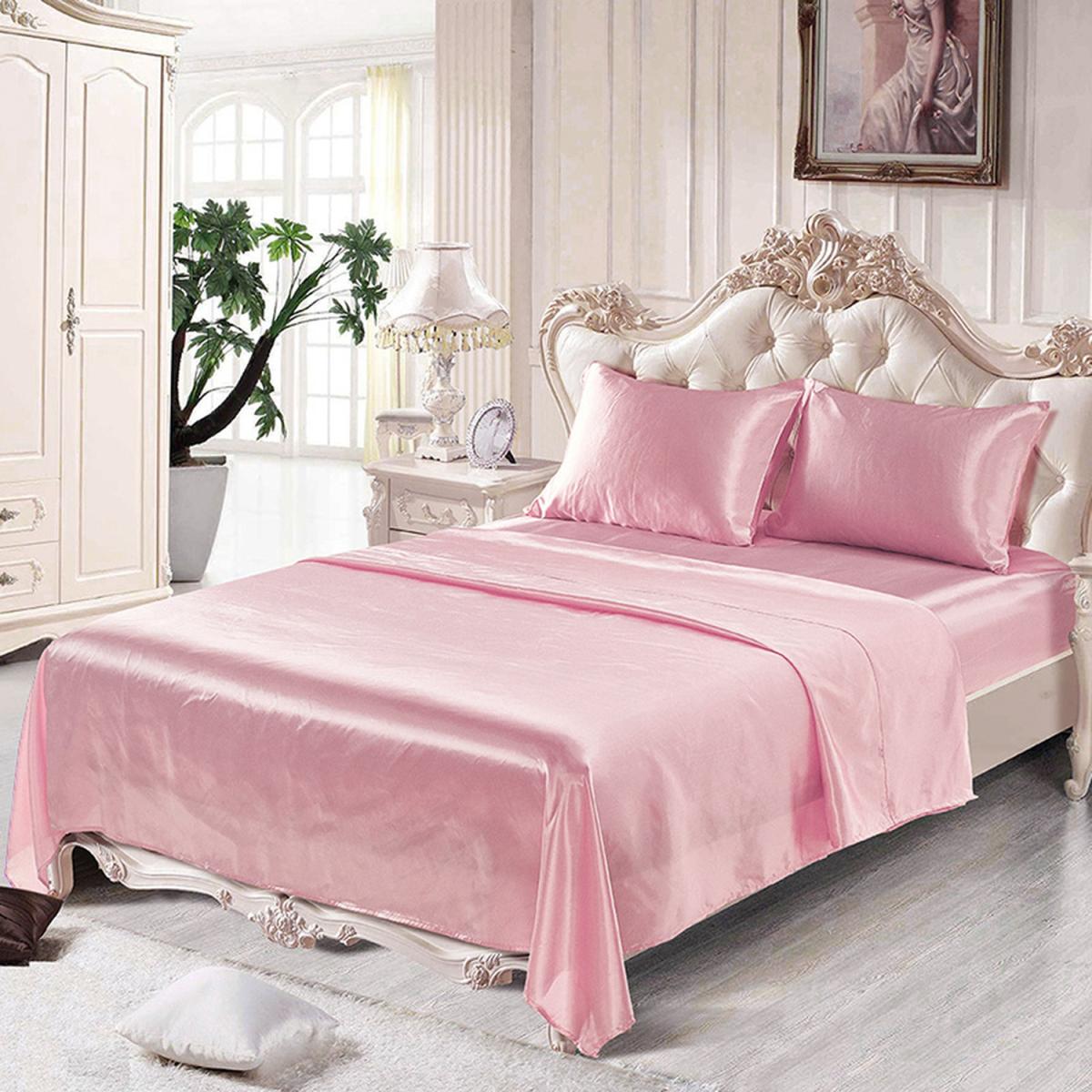 Set of 2 Satin Silk Pillowcase with Zipper Closure - Pink – image 7