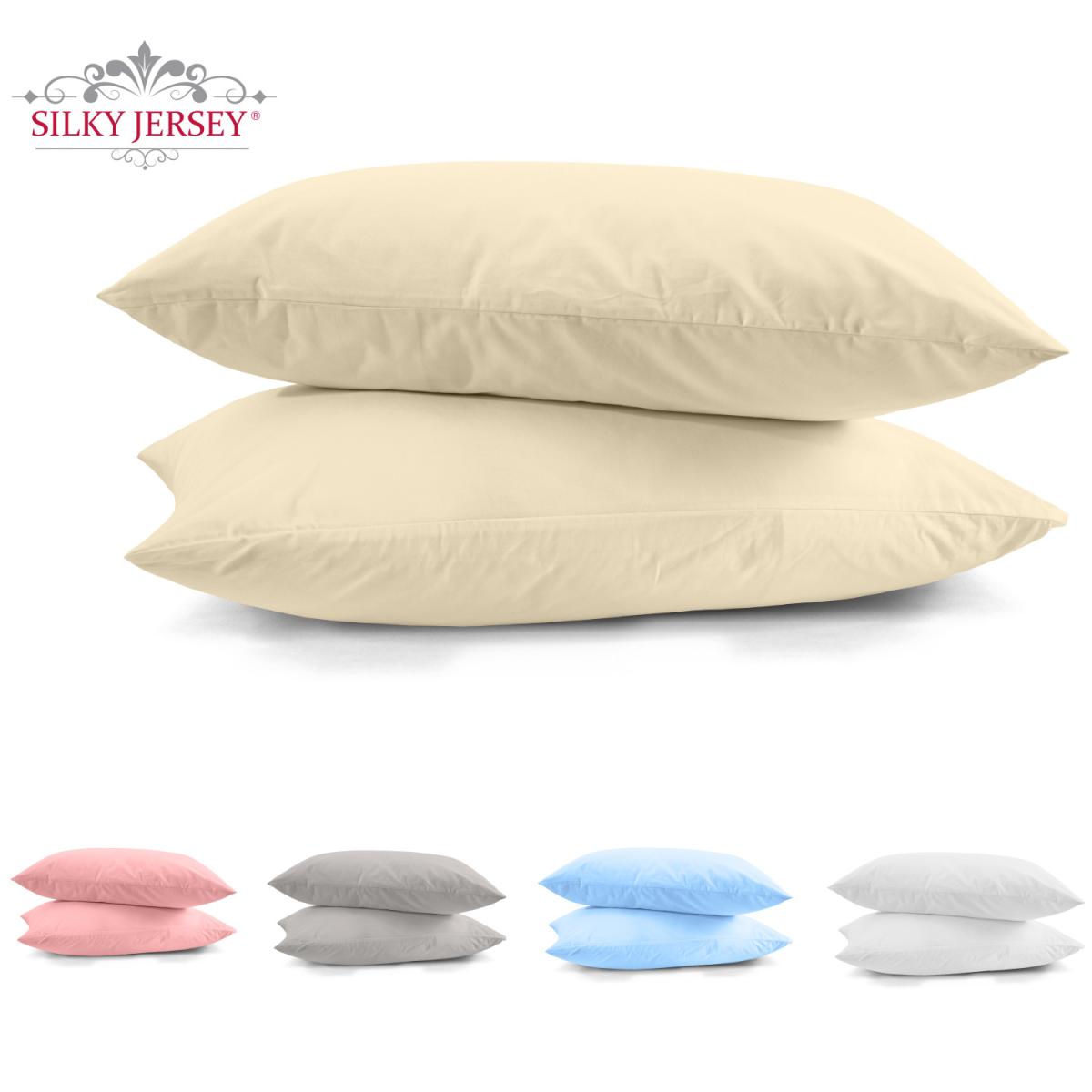 Silky Jersey Pure Cotton Pair Pillowcases  - Ecru – image 4