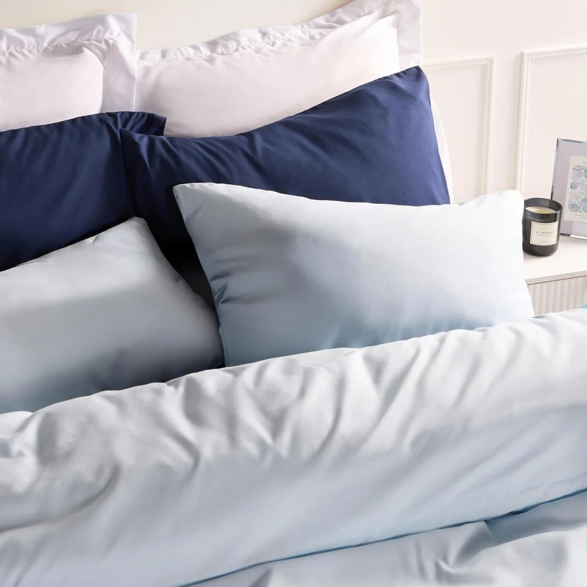 OHS 2 Pack Plain Dyed Housewife Pillowcases - Light Blue / 2 – image 2
