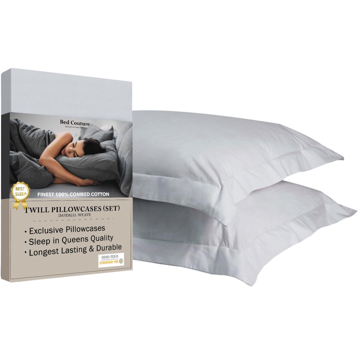 Bed Couture Imperial Twill Weave Pillow Cases 2 Pack  - Vanilla / 80cm – image 35
