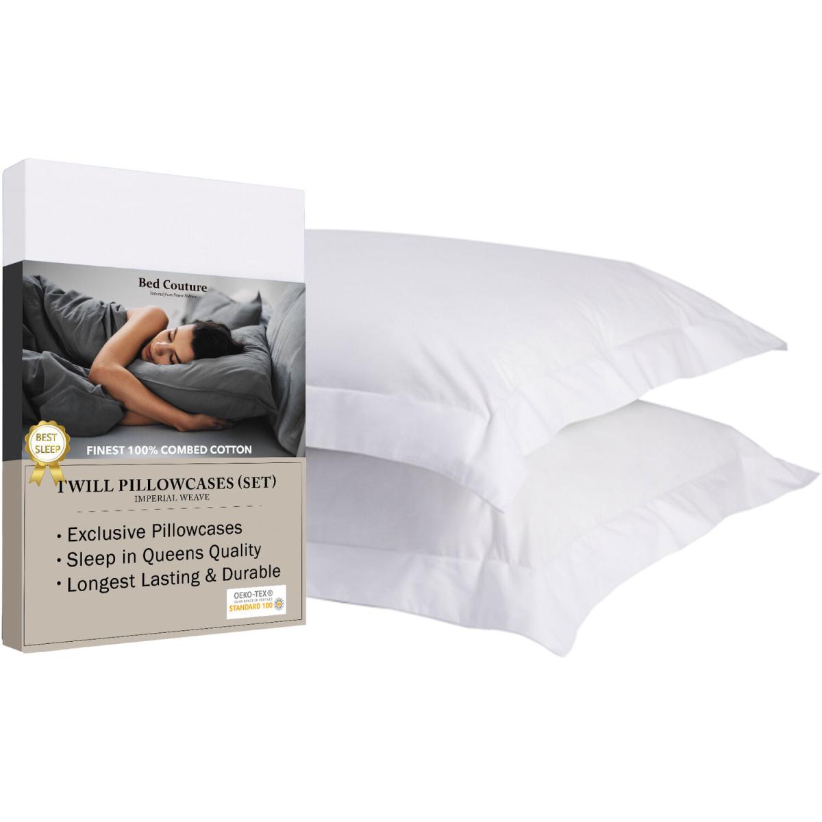 Bed Couture Imperial Twill Weave Pillow Cases 2 Pack  - Vanilla / 80cm – image 50