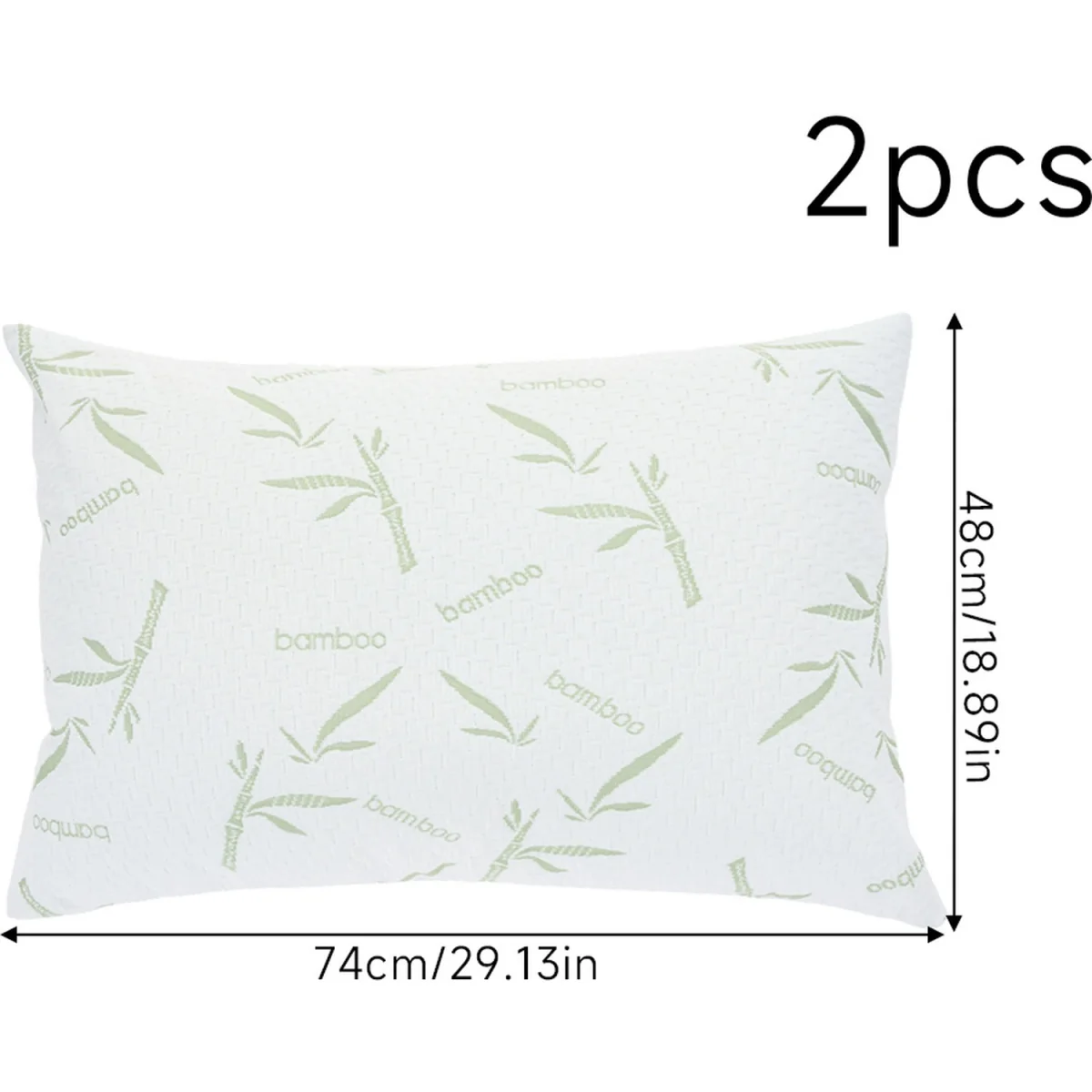 Pack of 2 Bamboo-Pattern Waterproof Pillowcases - White – image 7