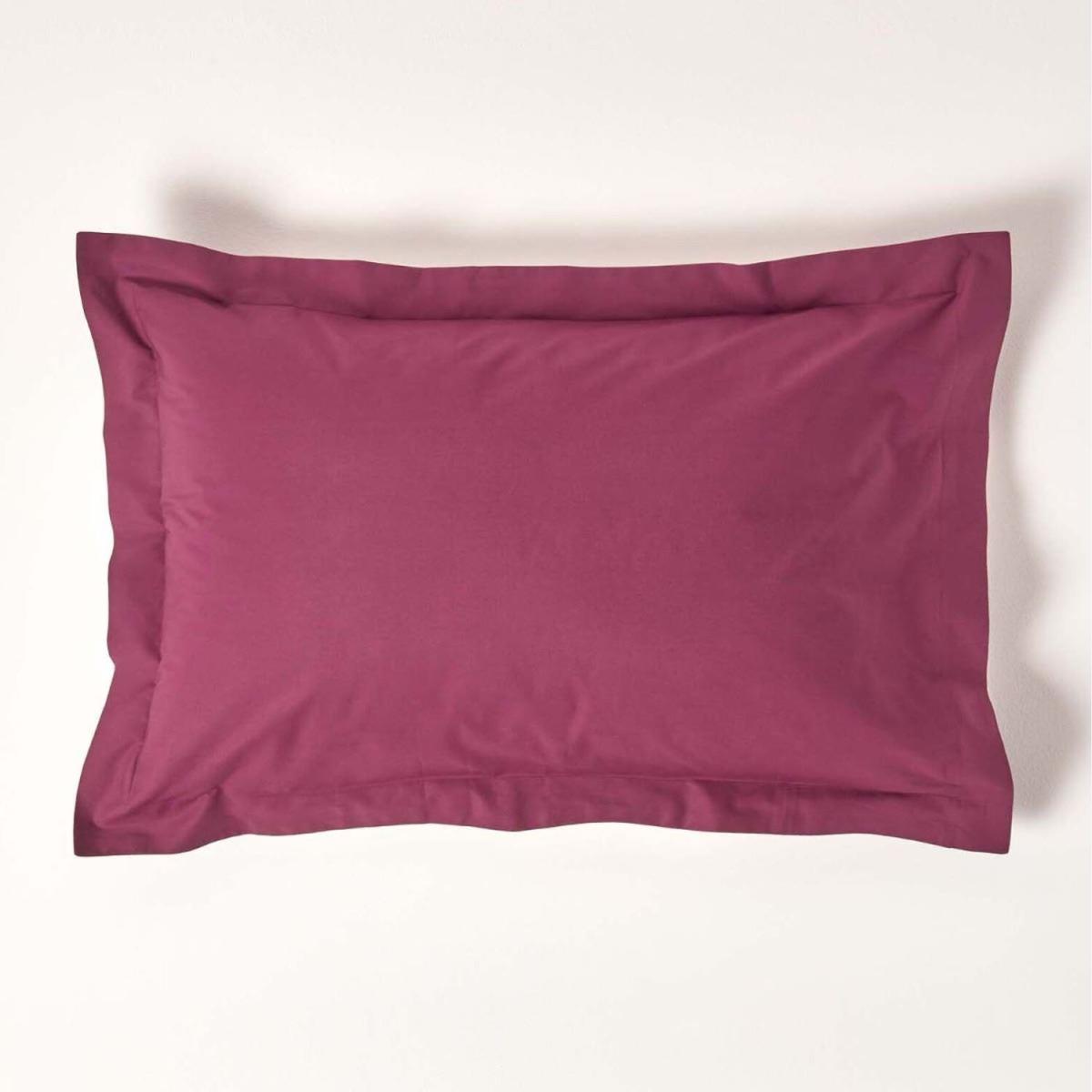 200 Thread Count Egyptian Cotton Oxford Pillowcase - Plum – image 1