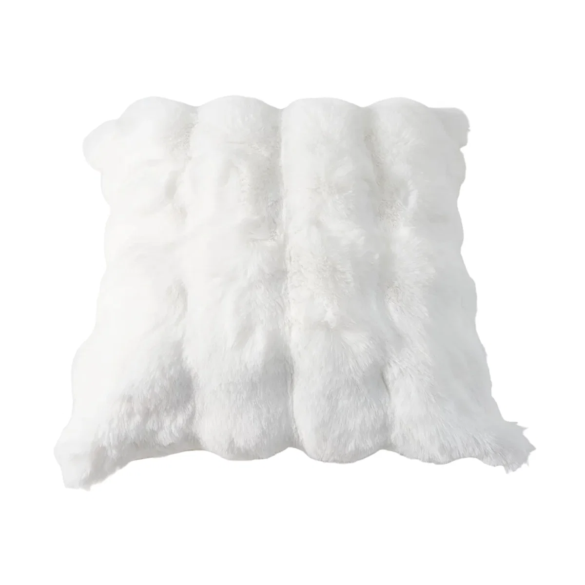 45cm Plain Plush Throw Pillow Cover Pillowcase - White