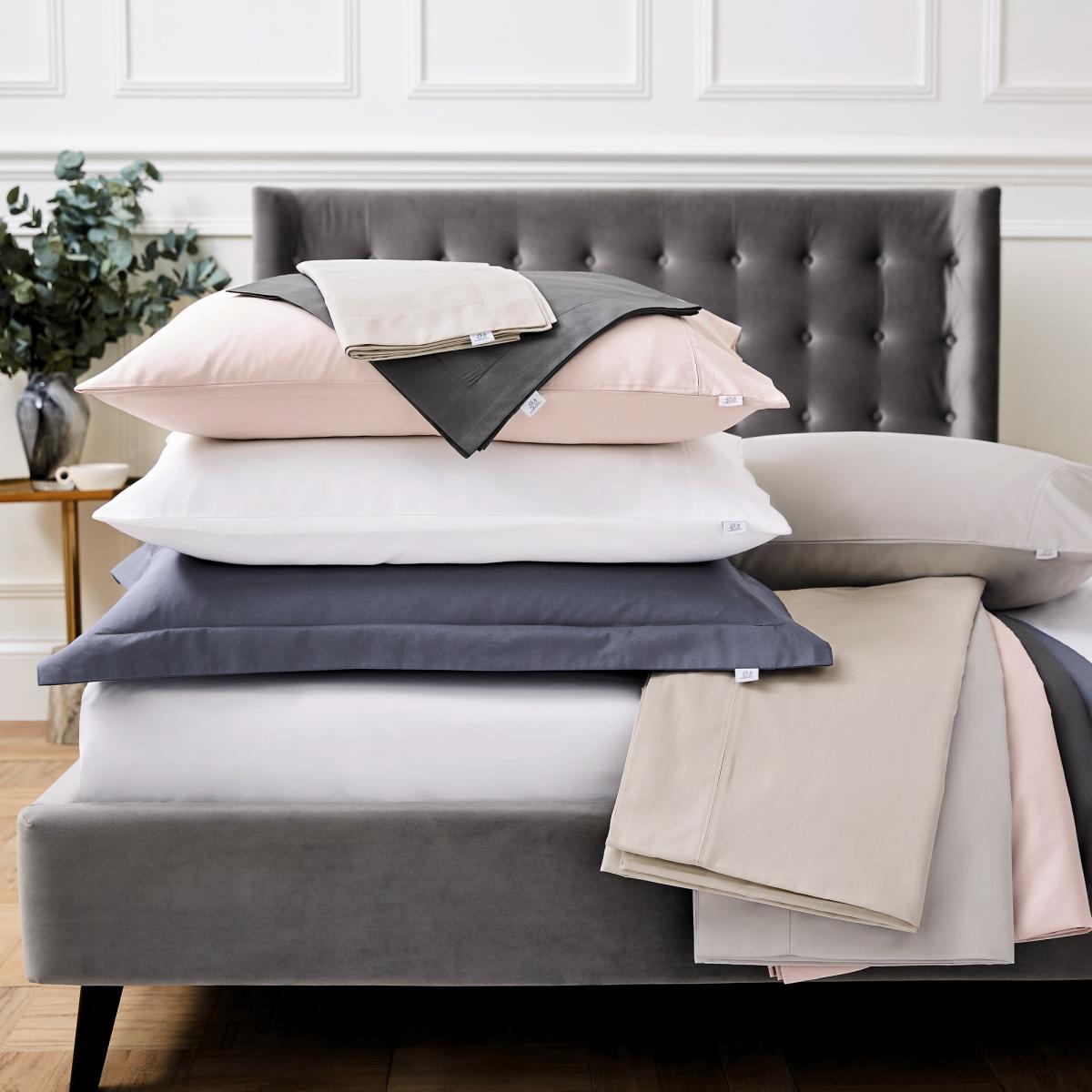 Plain Housewife Pillowcase By Bedeck of Belfast in Charcoal grey – image 2