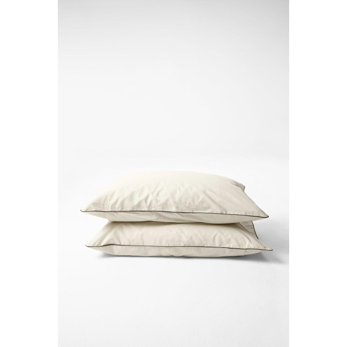 Neutrals / Black / White Pillowcase Pair In Contrast Edge, Canvas With Cinder Us Queen Sutram – image 2