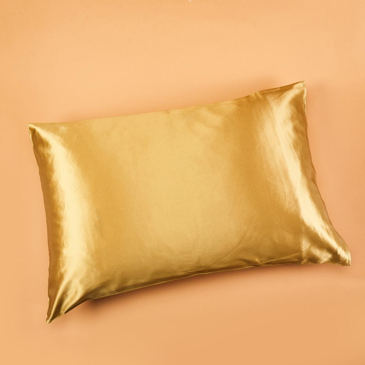 Pure Mulberry Silk Pillowcase - Standard Size - Gold | Uk Double | Soft Strokes Silk – image 2