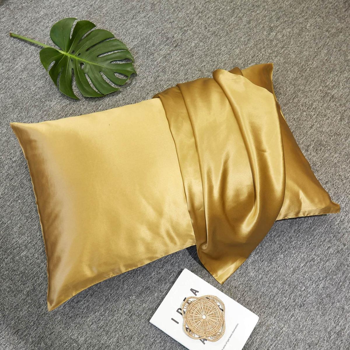 Pure Mulberry Silk Pillowcase - Standard Size - Gold | Uk Double | Soft Strokes Silk – image 4