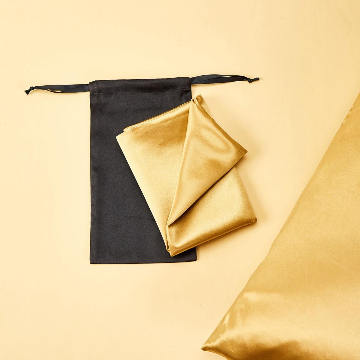 Pure Mulberry Silk Pillowcase - Standard Size - Gold | Uk Double | Soft Strokes Silk – image 5