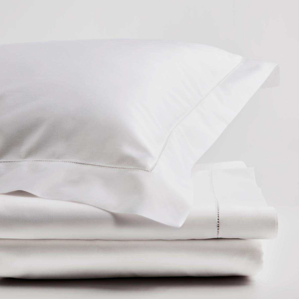 Hemstitch Standard Oxford Pillowcase - White Collection | London & Avalon – image 4
