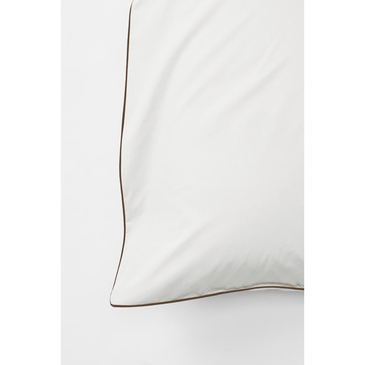 Neutrals / White / Brown Euro Pillowcase Pair In Contrast Edge, Prism With Carob Sutram – image 4