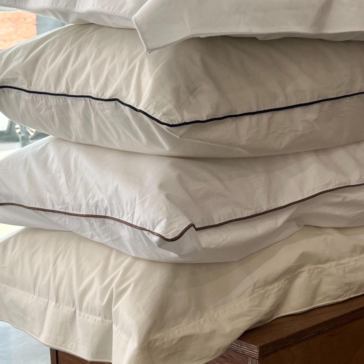 Neutrals / White / Brown Euro Pillowcase Pair In Contrast Edge, Prism With Carob Sutram – image 5